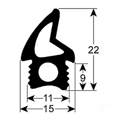 Уплотнитель двери для шкафа пекарского GIERRE (GUA410)