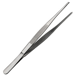 Щипцы (пинцет) 20 см. прямые прямой кончик с зубцами MGSTEEL