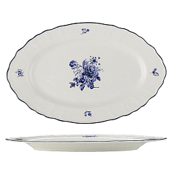Блюдо овальное 35,2х22,4 см Blue Flower P.L.PROFF CUISINE (NY-YQA4706-OP-M-14X6)