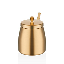 Сахарница с ложкой матовое золото NARIN