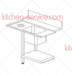 Стол для грязной посуды Т 50 F DX (правый) DIHR