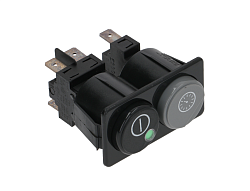 Комплект кнопок чёрный/серый 2NO/1NO 250 В для LUXIA