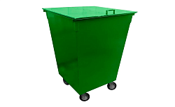 Контейнер металлический 750 л КМ 0.75-3 для ТБО с крышкой на колёсах ТАРА