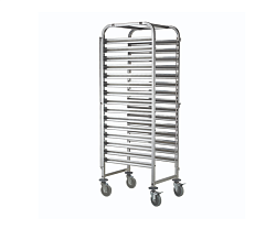 Тележка стеллажная нержавеющая 810х670х1700 16 ярусов FOODATLAS