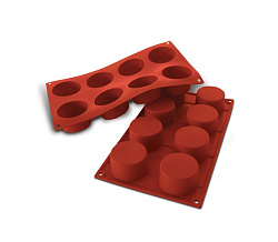 Форма для выпечки 8 ячеек 90 мл 60x35 мм Цилиндр силикон SILIKOMART