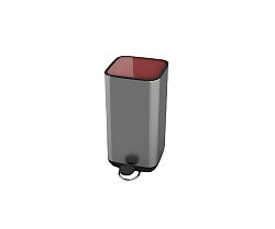 Ведро для мусора JAH-7309 14 л (квадратное, серебряное) FOODATLAS