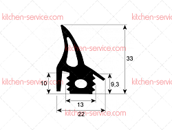 Уплотнитель дверной 2255 мм для печи (5030190)