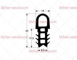 Уплотнитель дверной 724х620 мм для печи (3786321)