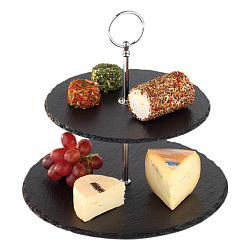 Этажерка 2 яруса 20 см черная APS