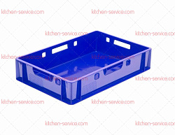 Ящик сплошной 600х400х125 мм, объем 25 л, 205, синий Е1 евроформат ТАРА