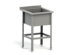 Ванна моечная односекционная 700х700х870 мм с бортом, разборная, нержавеющая сталь MGSTEEL