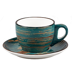 Пара кофейная Texture Dark Green Lines 100 мл P.L. PROFF CUISINE (53593+53594)