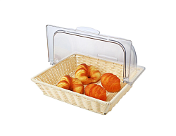 Корзина для хлеба и выкладки 36х33х8 см с откидной крышкой ротанг P.L. PROFF CUISINE (X88086)