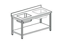 Стол производственный с ванной CHEF LINE LWT610SHSR APACH