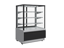 Витрина холодильная кондитерская KC70 VV 0,9-1 STANDARD 9006-9005 (ВХСВ-0,9Д CARBOMA CUBE люкс) техно ПОЛЮС