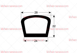 Уплотнитель дверцы для печи (3786305)