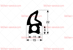 Уплотнитель дверной 1900 мм для печи (5075009)