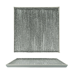Тарелка 20x20 см квадратная Glossy Stone Untouched Taiga P.L. PROFF CUISINE (16-178GSB)