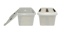 Контейнер для продуктов прямоугольный 8 л, 30х23х16,5 см, с ручкой и коричневым зажимом MGprof (1720)