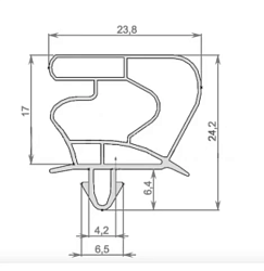 Уплотнитель для шкафа морозильного GGU 1550 LIEBHERR (АНАЛОГ) (2373557W)