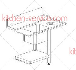 Стол для грязной посуды Т 50 F SX (левый) DIHR