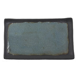 Блюдо 26x16,2x2 см прямоугольное Turquoise black пластик меламин P.L. PROFF CUISINE (JW55310)