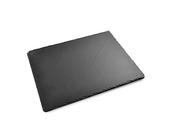 Блюдо для подачи прямоугольное 40х30 см, черное, сланец MGprof