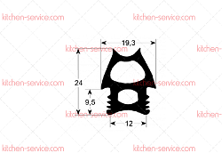 Уплотнитель 1380x688 мм для дверцы печи (3786597)
