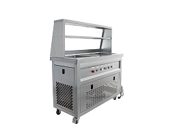 Фризер для ролл мороженого KCB-2F (контейнеры, стол для топпингов, 2 компрессора) FOODATLAS