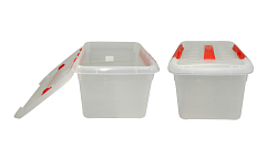 Контейнер для продуктов прямоугольный 8 л, 30х23х16,5 см, с ручкой и с красным зажимом MGprof (1720)