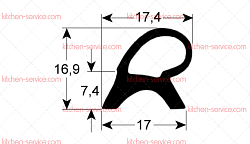 Уплотнитель дверной 1400x640 мм для JUNO (005705)