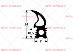 Уплотнитель дверной 970x670 мм для печи (3786878)