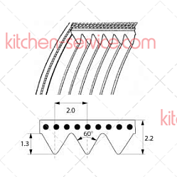 Ремень поликлиновый TB2 430 H20 9 ручьев (9003665)