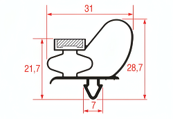 Уплотнитель вставной 1492x423 мм (7112389)
