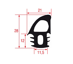 Уплотнитель двери 2520 мм для MIWE (189016.02)