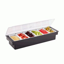 Контейнер для фруктов и специй 6 отделений с крышкой черный APS