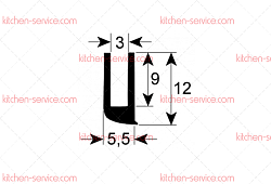 Уплотнитель 1000 мм для стекла печи (5048204)