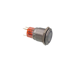 Кнопка без фиксации антивандальная с подсветкой красная D19 ROBOLABS (31272)