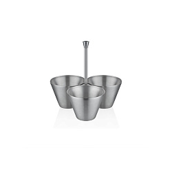 Емкость для закусок 9,5 см тройная сатин NARIN