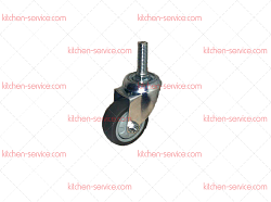 Колесо 50мм сер.мягкая гладкая резина болт М10 (SCTG25) (8062050M)