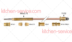 Термопара универсальная M9x1 90 см M6x0,75 для печи (3440077)
