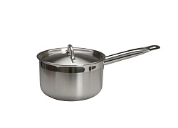 Сотейник 3,8 л нержавейка 20 см, с крышкой, тройное дно индукция MGSTEEL