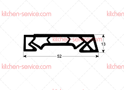 Уплотнитель 740 мм фиксатора для дверцы печи (3786616)