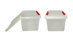 Контейнер для продуктов прямоугольный 8 л, 30х23х16,5 см, с красным зажимом MGprof (1719)