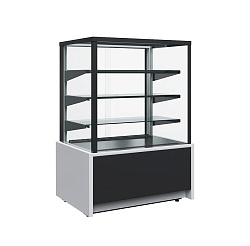 Витрина холодильная кондитерская KC70 VM 0,9-1 LIGHT 9006-9005 ВХСВ-0,9Д Carboma CUBE ТЕХНО ПОЛЮС