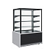 Витрина холодильная кондитерская KC70 VM 0,9-1 LIGHT 9006-9005 ВХСВ-0,9Д Carboma CUBE ТЕХНО ПОЛЮС