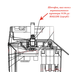 Штифт вал ножа для вертикального куттера VCB-32 HALLDE (24146)