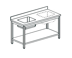 Стол производственный с ванной CHEF LINE LWT614SHSL APACH