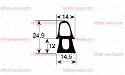 Уплотнитель дверной 712x617 мм для JUNO (0G2086)