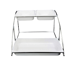 Станция двухъярусная буфетная с 3 гастроемкостями, 55x35x28 см MACO (2505)